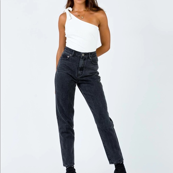 Princess Polly Denim - PRINCESS POLLY ZAIDEN STRAIGHT LEG JEANS BLACK
